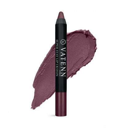Vatenn Italy Super Stay Lip Crayon Lipstick – Shade 405 Vixen | Waterproof, Smudge-Proof, Bold Matte Lip Color, Non-Drying & Long-Lasting Comfort - Damoo