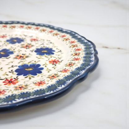 Hand-Painted Ceramic Breakfast Plate 23cm – Boleslawiec Floral Pattern – Stoneware – Microwave & Dishwasher Safe – Durable & Food-Safe Gift Plate