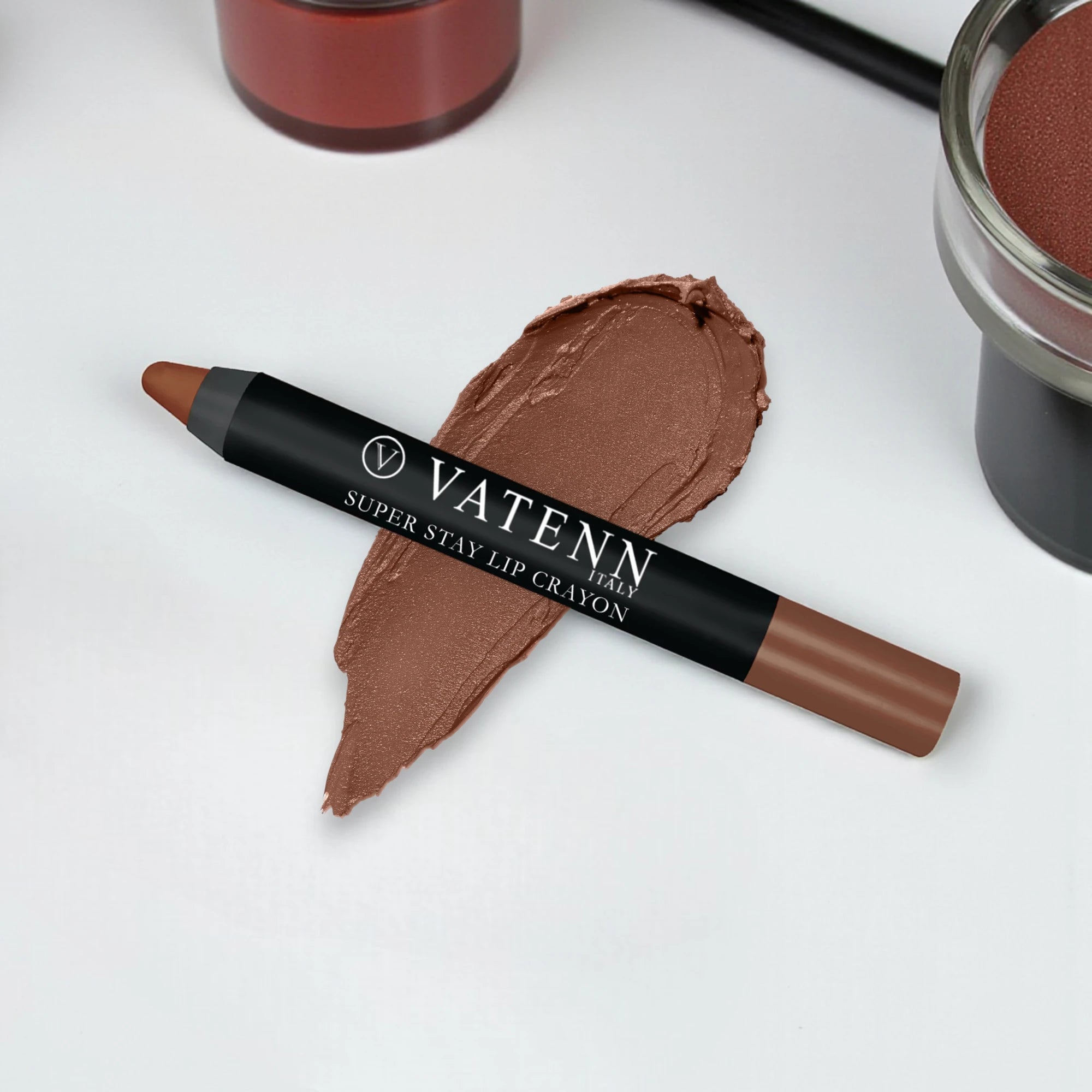 Vatenn Italy Super Stay Lip Crayon Lipstick 459 – 18 Hours Long-Lasting Matte Finish, Waterproof, Smudgeproof, Non-Drying Creamy Formula with Honey Nectar for Hydrated Lips - Damoo