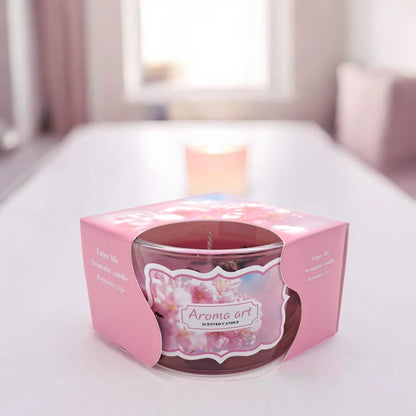Aroma Art Scented Candle in Glass Jar – Long Lasting Aromatherapy Candle with Multiple Fragrance Options for Home, Bedroom, Spa & Relaxation Décor (5H x 7.5W x 7.5L CM) - Damoo