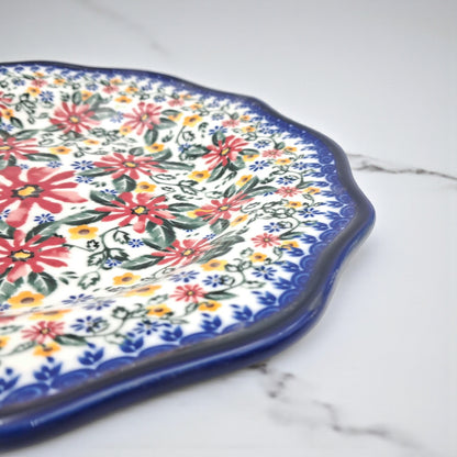 Hand-Painted Ceramic Breakfast Plate 23cm – Boleslawiec Floral Pattern – Stoneware – Microwave & Dishwasher Safe – Durable & Food-Safe Gift Plate