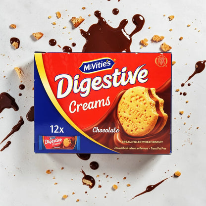 McVitie's Digestive Creams Chocolate Biscuits Value Pack 12 x 40g, Cream Filled Wheat Biscuits, No Artificial Colors or Flavors, Trans Fat Free Snack - Damoo