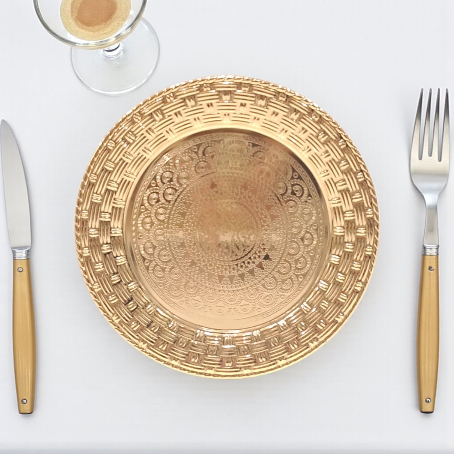African Design Gold Centerpiece Glass Plate – Elegant Decorative Serving Plate with Glossy Finish, Home & Table Decor - Damoo