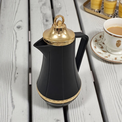GERMAX Arabic Vacuum Flask 0.6L – Golden Lid | Premium PP Plastic Thermo Coffee & Tea Pot | Keeps Drinks Hot for 12 Hours & Cold for 24 Hours (Copy) - Damoo