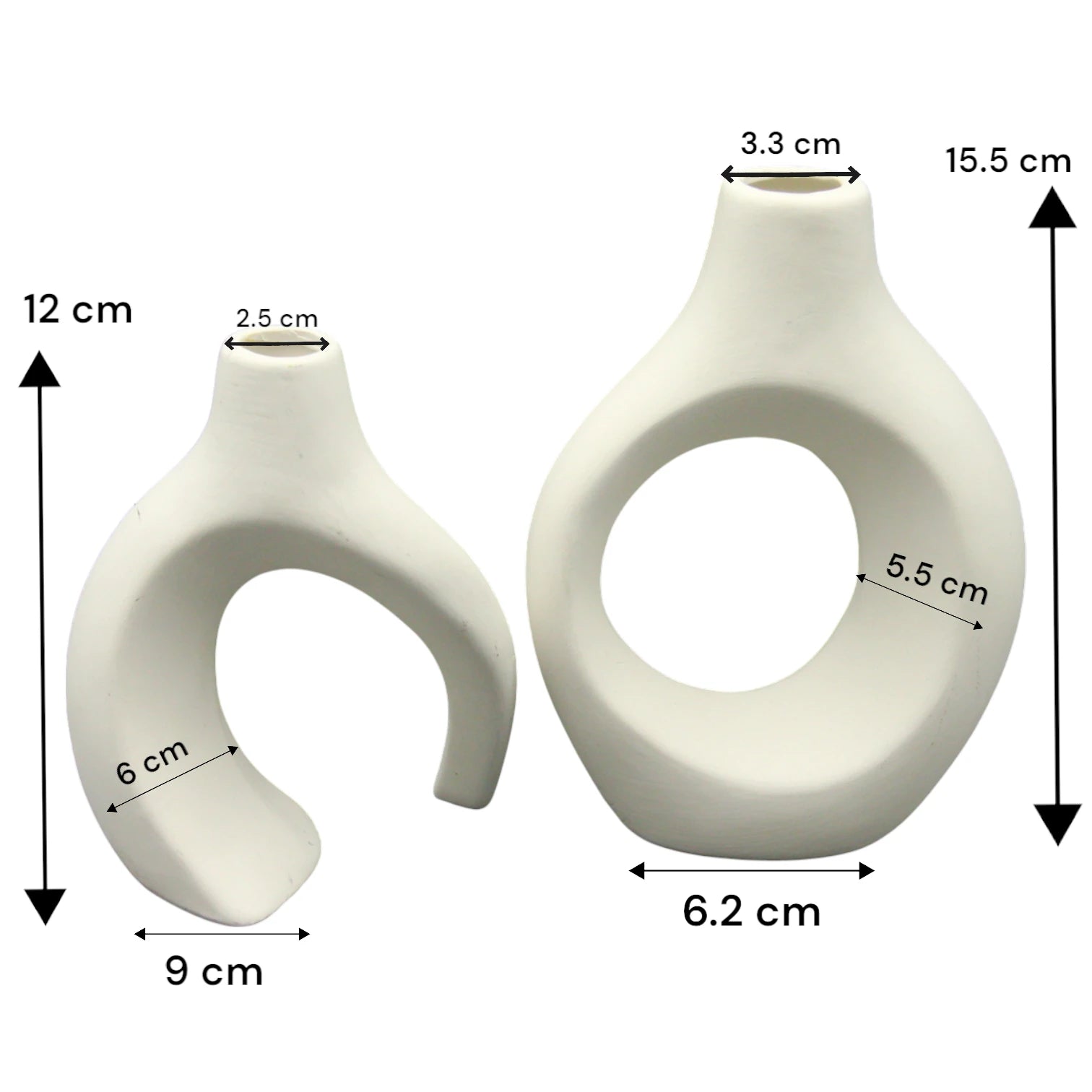 Abstract Ceramic Vase Set with White Lily | Nordic Minimalist Home Decor - Damoo