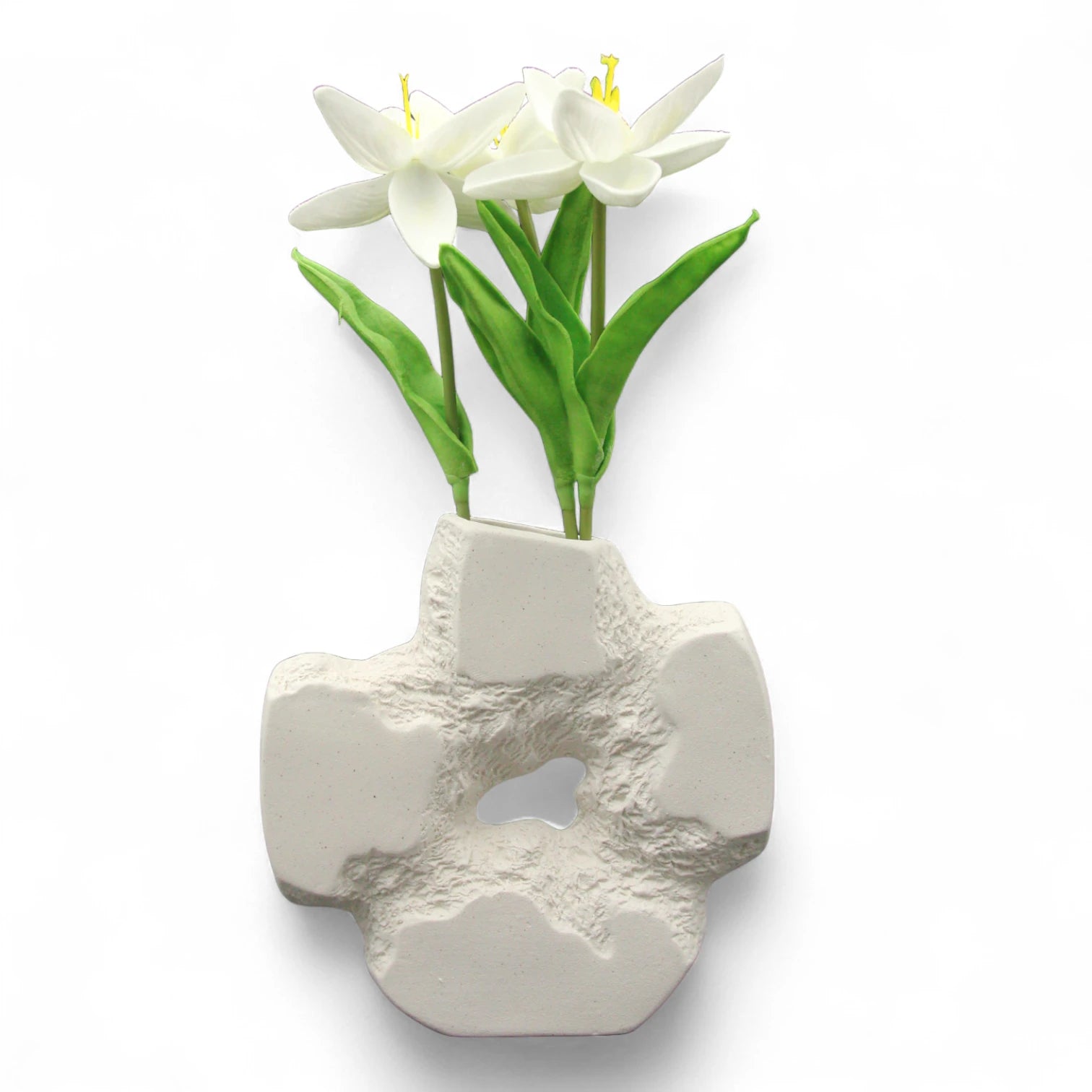 Abstract Textured Ceramic Vase – Modern Sculptural Home Decor Accent for Living Room, Shelf, or Office - Damoo