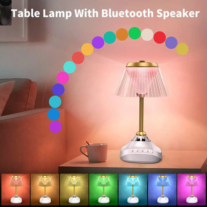 ACHAS Quran Speaker Desk Lamp – 16 Color LED Touch Light with Bluetooth, Remote Control, Dimmable Modes, Islamic Recitations, Night Light Table Lamp for Bedroom, Kids, Gifts - Damoo