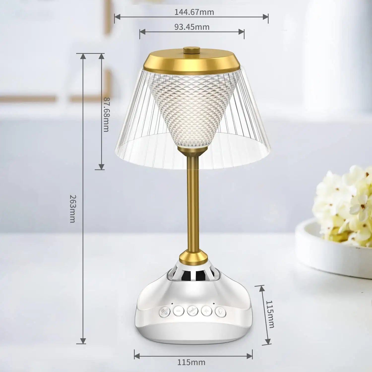 ACHAS Quran Speaker Desk Lamp – 16 Color LED Touch Light with Bluetooth, Remote Control, Dimmable Modes, Islamic Recitations, Night Light Table Lamp for Bedroom, Kids, Gifts - Damoo