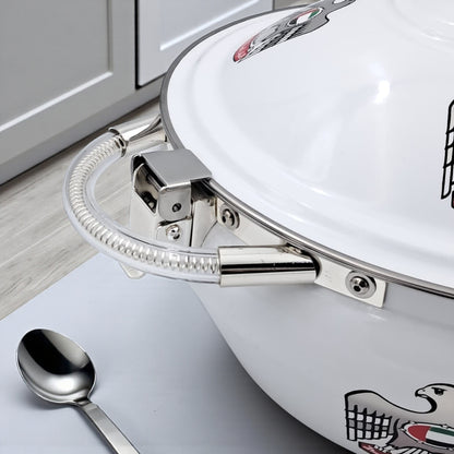 Ansa UAE National Emblem Hotpot 6 Liter – Premium Stainless Steel Double-Wall Insulated Casserole with Locking Lid & Handles – Elegant Food Warmer for Home & Events - Damoo