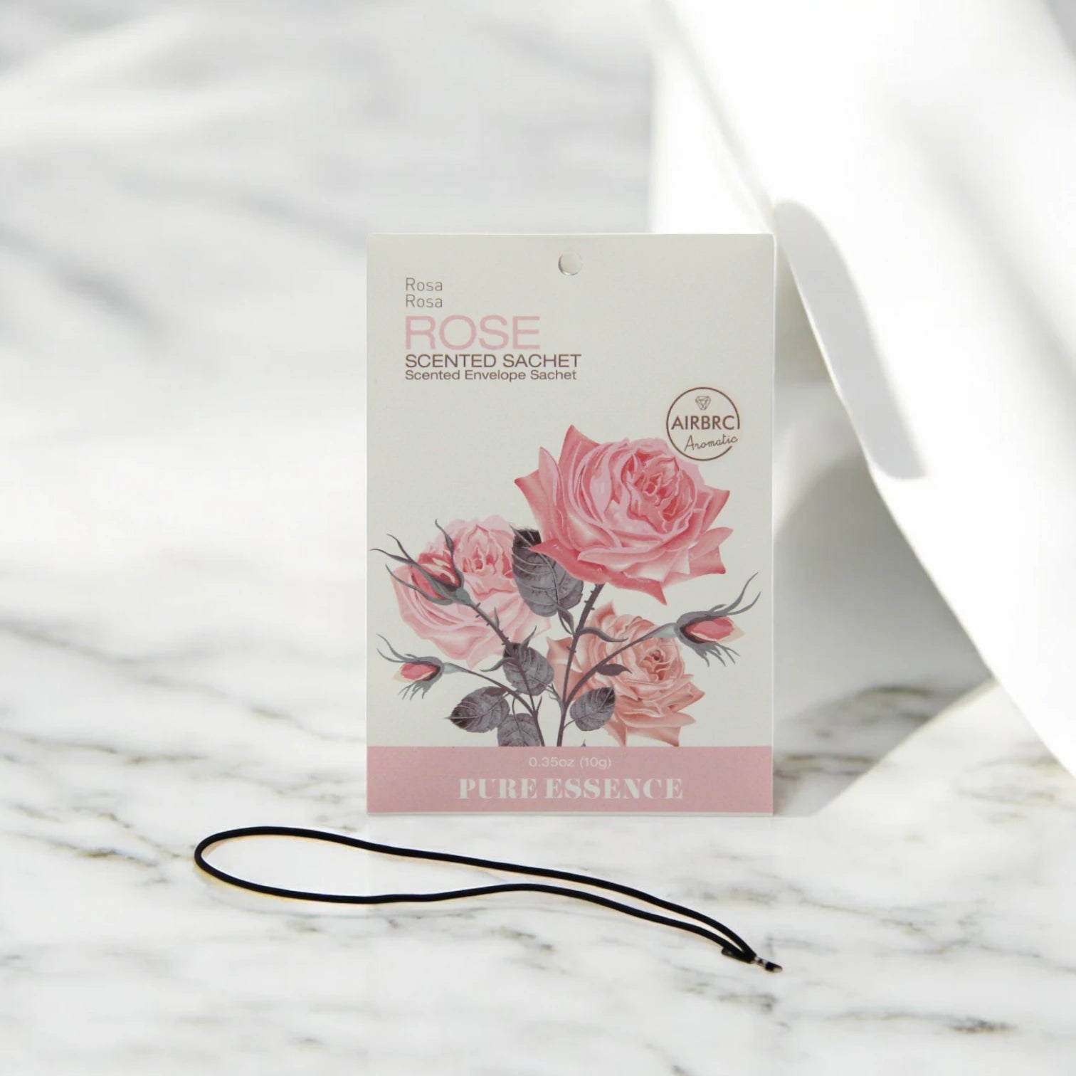AIRBRC Pure Essence Scented Sachet – Rose | Long-Lasting Natural Floral Aroma for Closets, Cars, Drawers & More | Elegant Envelope Sachet with Botanical Fragrance (10g) - Damoo