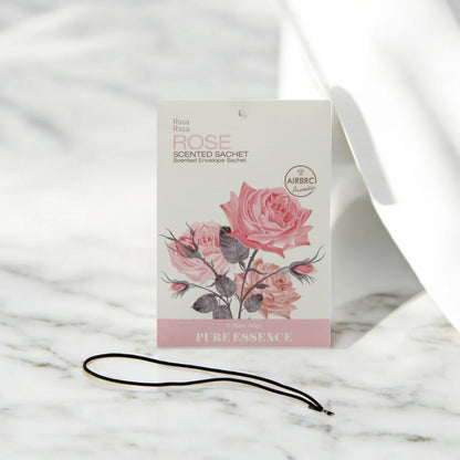 AIRBRC Pure Essence Scented Sachet – Rose | Long-Lasting Natural Floral Aroma for Closets, Cars, Drawers & More | Elegant Envelope Sachet with Botanical Fragrance (10g) - Damoo