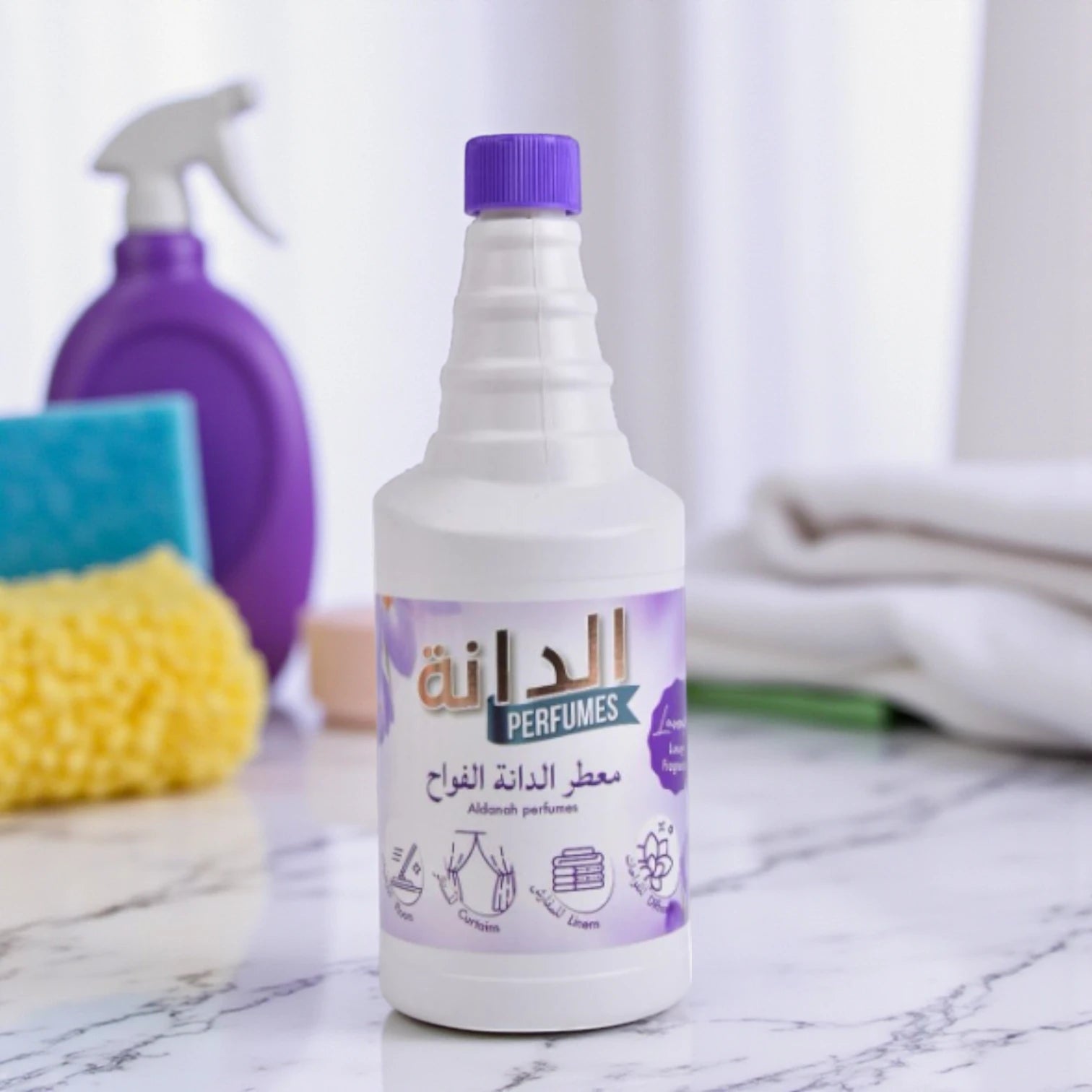 Al Danah Cleaner & Freshener – Lavender Scent, 1000ML | Multi-Purpose Floor & Fabric Fragrance, Diffuser Compatible, Long-Lasting Aroma - Damoo