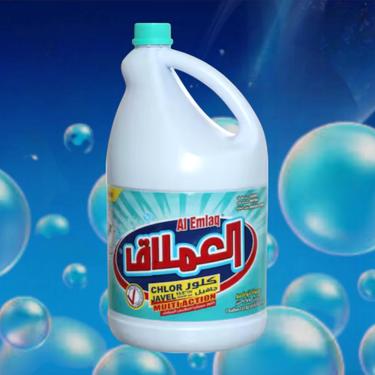 Al Emlaq Chlor Javel Multi Action 3.78L | Triple Action Cleaner – Cleans, Disinfects & Whitens | Fabric-Safe | Kills 99.9% Germs | Fresh Fragrance | Multi-Surface Use - Damoo