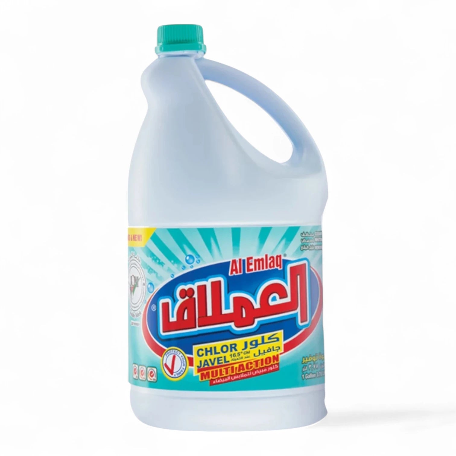 Al Emlaq Chlor Javel Multi Action 3.78L | Triple Action Cleaner – Cleans, Disinfects & Whitens | Fabric-Safe | Kills 99.9% Germs | Fresh Fragrance | Multi-Surface Use - Damoo