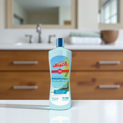 Al Emlaq Multipurpose Liquid Air Freshener – Ocean Breeze Scent – Powerful Odor Eliminator for Home, Office & Bathrooms – Long-Lasting Freshness Up to 24 Hours – 750ml Bottle - Damoo