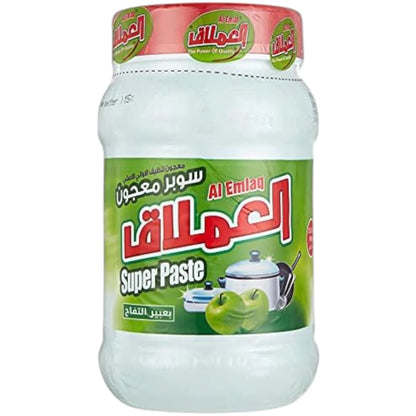 Al Emlaq Super Dishwashing Paste – 1 KG – Refreshing Green Apple Scent – Heavy-Duty Grease Remover – Thick Paste Formula for Deep Dish Cleaning - Damoo