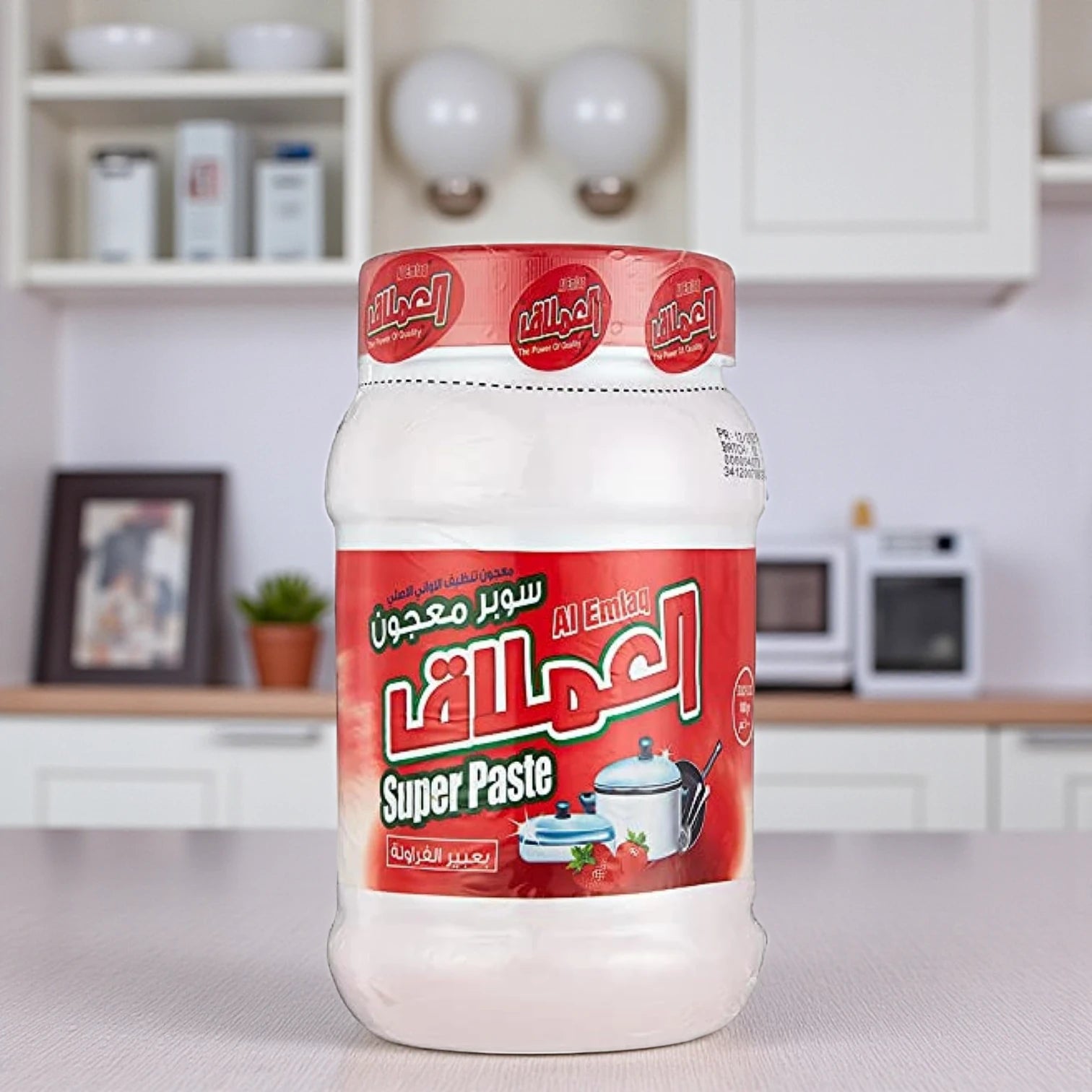 Al Emlaq Super Dishwashing Paste – Powerful Grease Remover with Fresh Strawberry Scent – 1 KG – Long-Lasting Paste Formula for Sparkling Clean Dishes - Damoo
