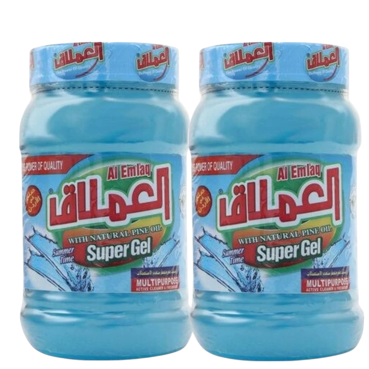 Al Emlaq Super Gel Multipurpose Cleaner with Natural Pine Oil – 1 KG Each – Summer Time Fresh Scent – Twin Pack (2 x 1 KG) for Deep Cleaning - Damoo
