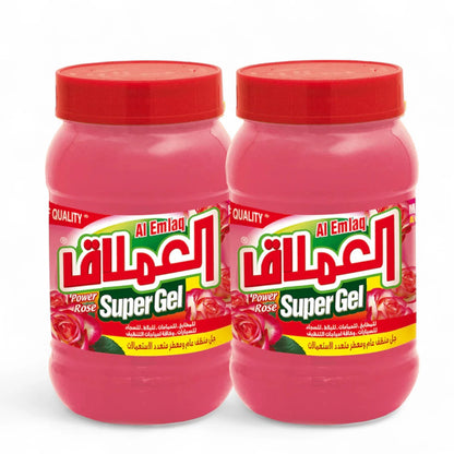 Al EMLAQ Super Gel Rose Scent – 1KG (Pack of 2) | Multi-Purpose Cleaner for Kitchen, Bathroom, Floor & Car | Long-Lasting Freshness & Shine - Damoo