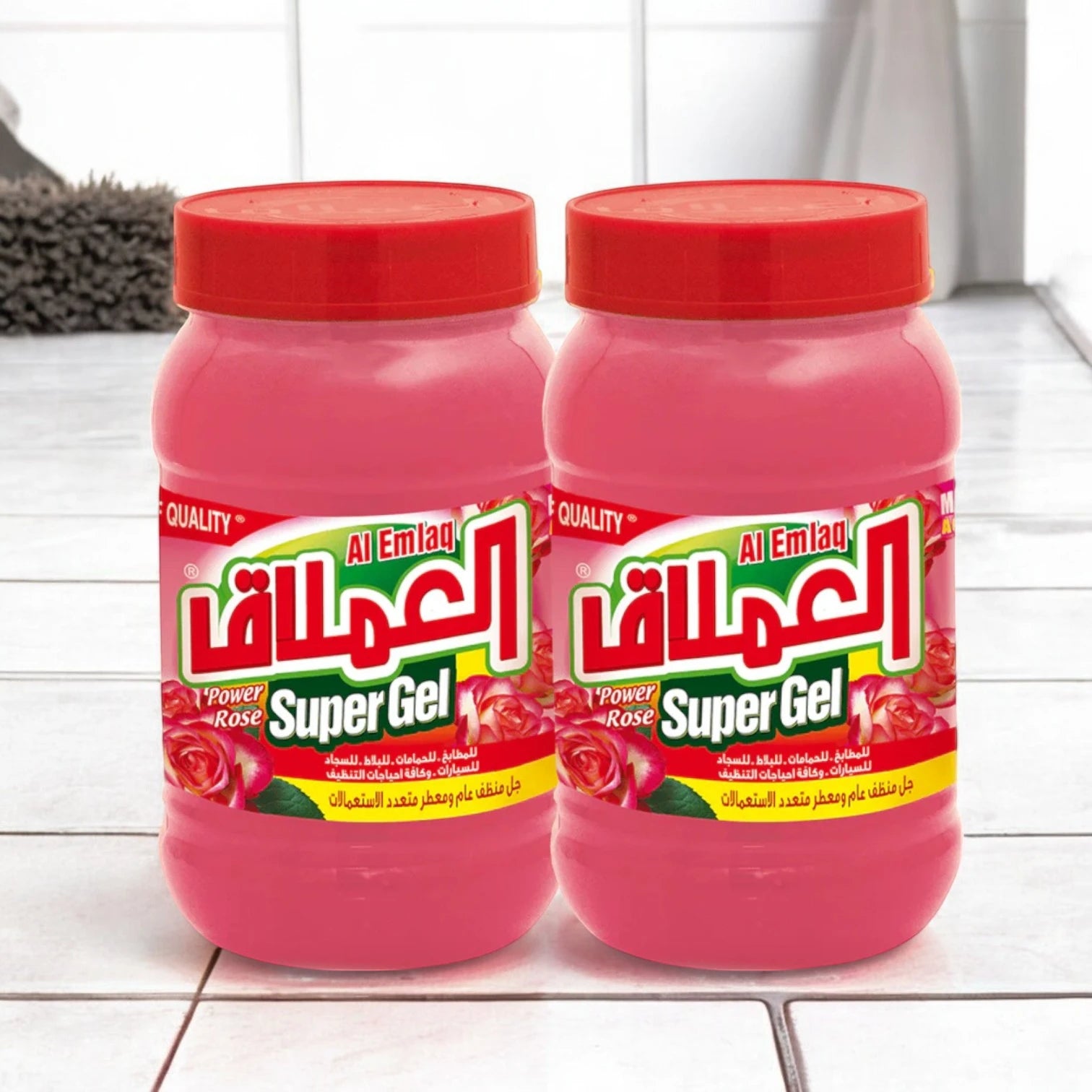 Al EMLAQ Super Gel Rose Scent – 1KG (Pack of 2) | Multi-Purpose Cleaner for Kitchen, Bathroom, Floor & Car | Long-Lasting Freshness & Shine - Damoo