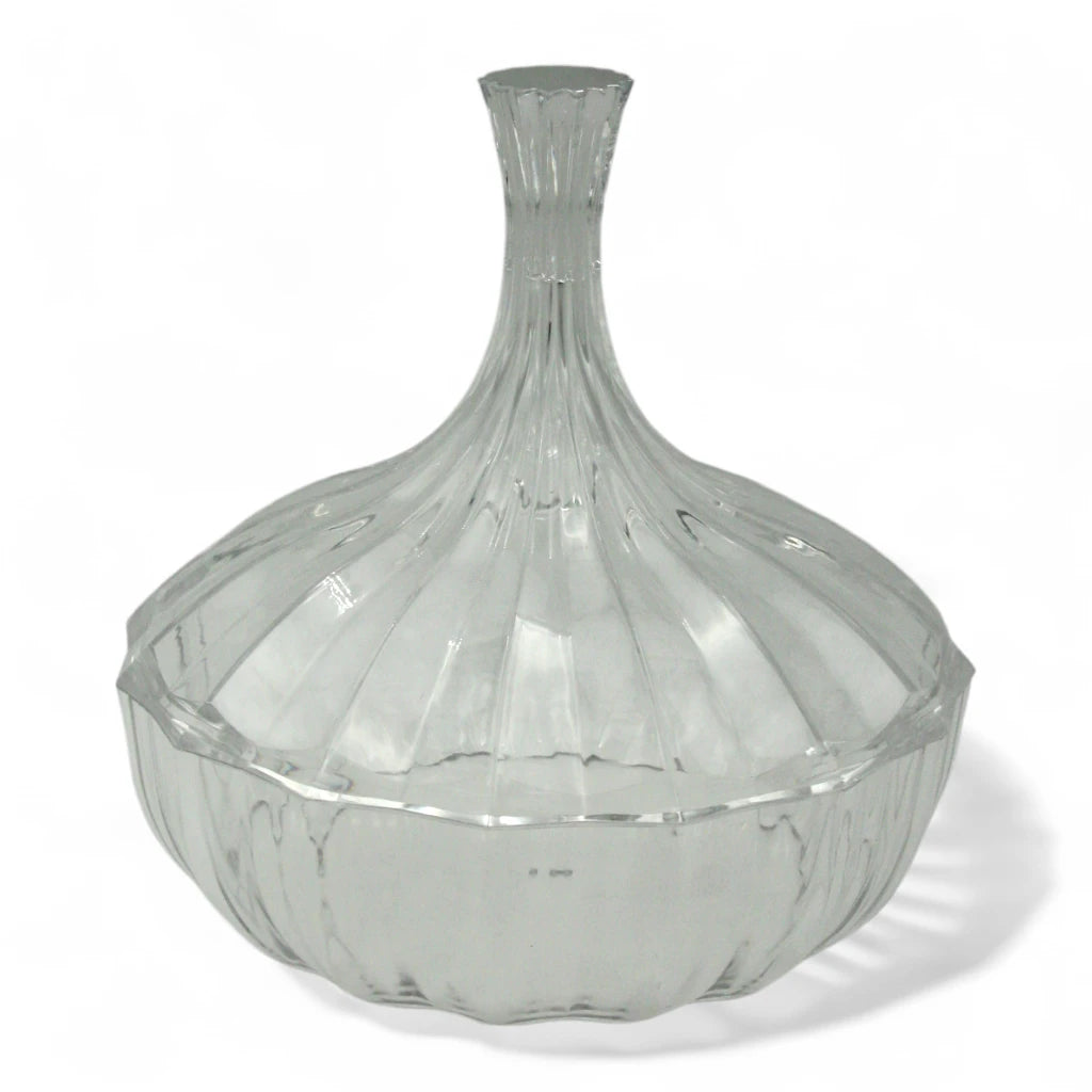 AL Fursan Clear Acrylic Serving Dish with Lid – Ø 26 cm Elegant Round Shatter-Resistant Tableware for Snacks, Sweets, Dates & Dry Food | Food-Safe Decorative Bowl for Home, Parties & Gifting - Damoo