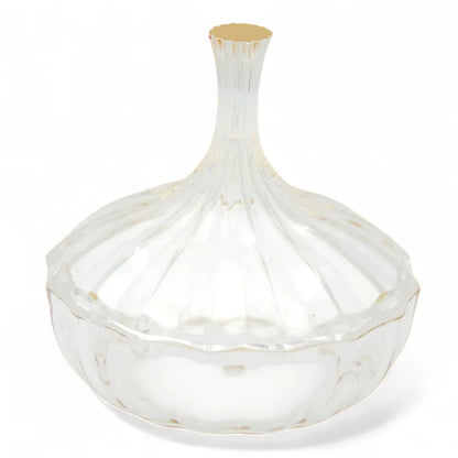 AL Fursan Clear Glass Serving Dish with Lid – Ø 12 cm Elegant Round Tableware for Snacks, Sweets, Dates & Dry Food | Food-Safe Decorative Bowl for Home, Parties & Gifting - Damoo