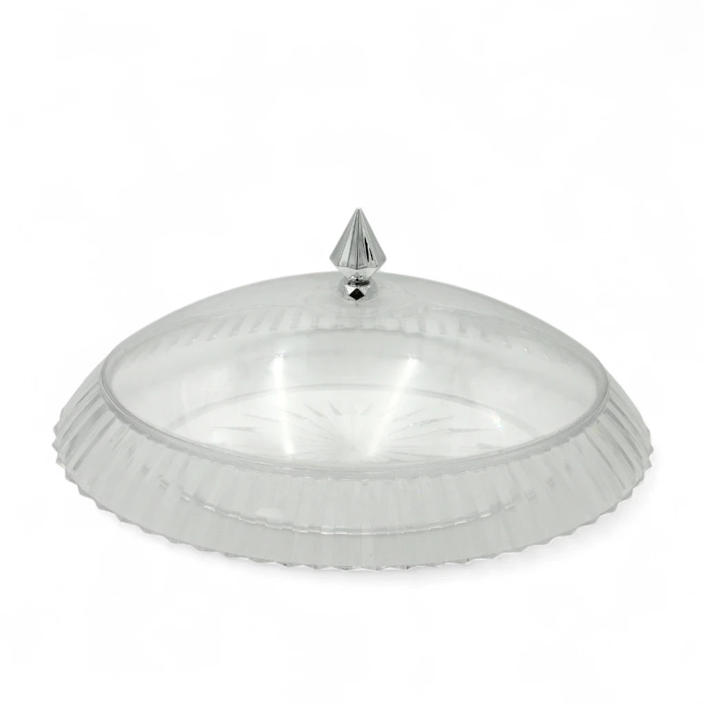 AL Fursan Elegant Acrylic Serving Dish with Lid – 45 x 35 cm Rectangular Tray with Motifs | Shatter-Resistant, Food-Safe Tableware for Stylish Serving - Damoo