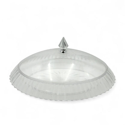 AL Fursan Elegant Acrylic Serving Dish with Lid – 45 x 35 cm Rectangular Tray with Motifs | Shatter-Resistant, Food-Safe Tableware for Stylish Serving - Damoo
