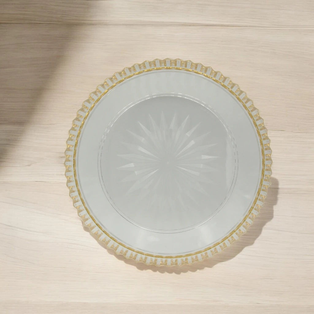 AL Fursan Elegant Acrylic Serving Dish with Lid –  Ø 32 cm  Round with Motifs | Shatter-Resistant, Food-Safe Tableware for Stylish Serving - Damoo