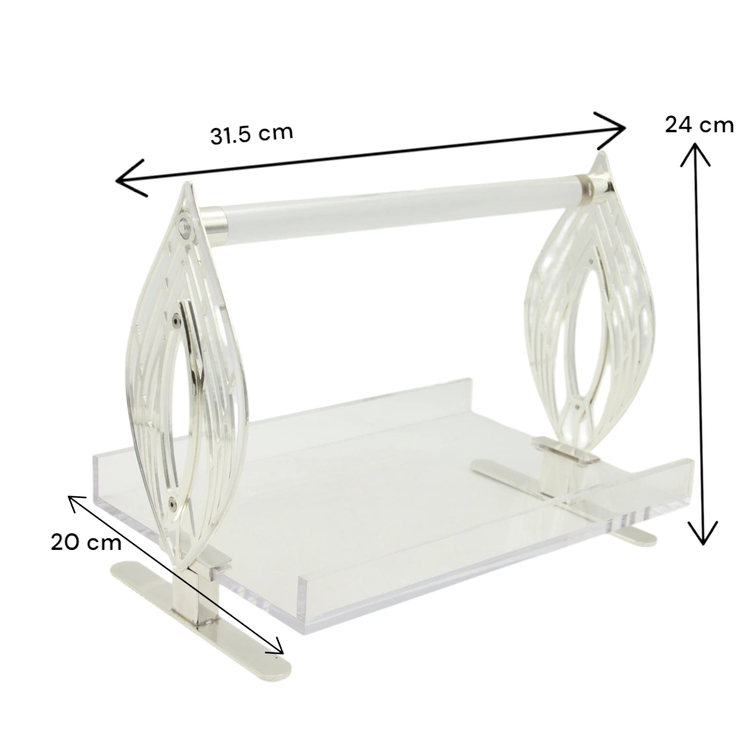 Al Fursan Luxury Acrylic Serving Stand with Metal Handle – Elegant Display Tray for Sweets, Beverages & Decor - Damoo