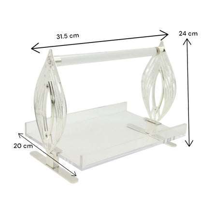 Al Fursan Luxury Acrylic Serving Stand with Metal Handle – Elegant Display Tray for Sweets, Beverages & Decor - Damoo