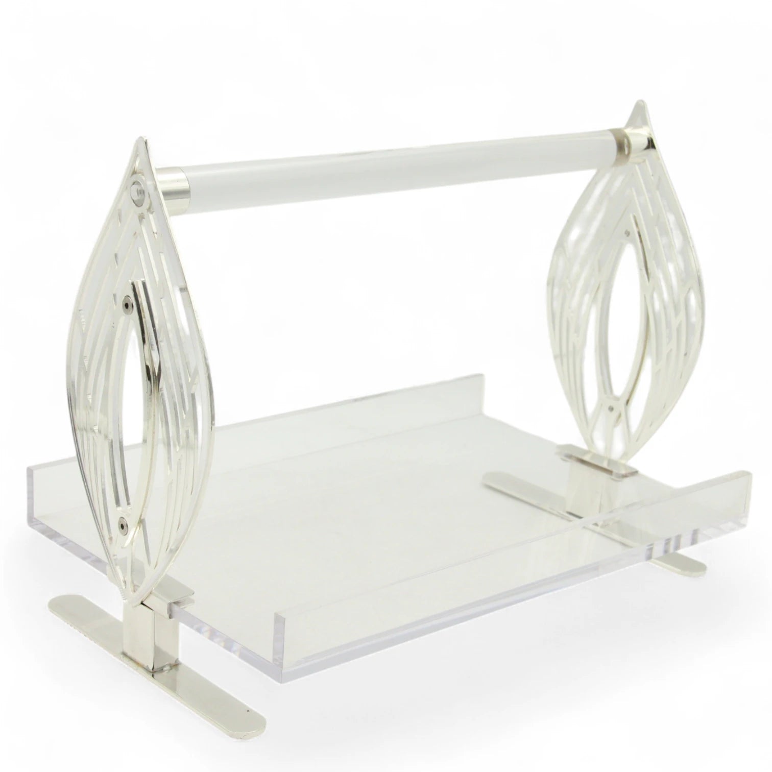 Al Fursan Luxury Acrylic Serving Stand with Metal Handle – Elegant Display Tray for Sweets, Beverages & Decor - Damoo