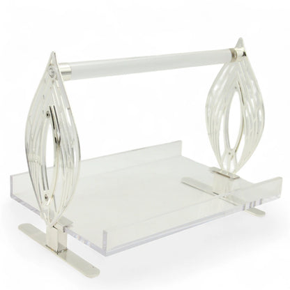 Al Fursan Luxury Acrylic Serving Stand with Metal Handle – Elegant Display Tray for Sweets, Beverages & Decor - Damoo