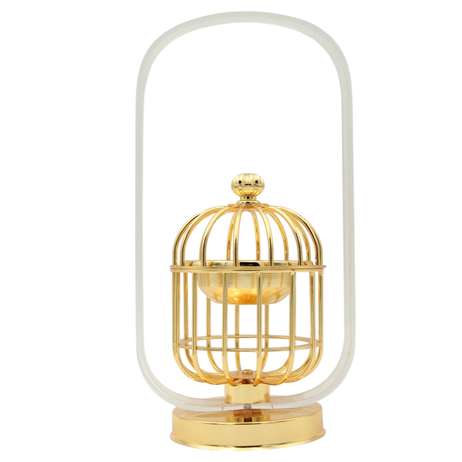 Al Fursan Luxury Gold Birdcage Bakhoor Burner with Acrylic Dome – Modern Arabic Oud & Incense Holder - Damoo