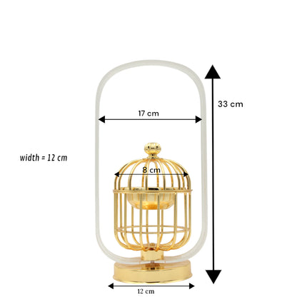 Al Fursan Luxury Gold Birdcage Bakhoor Burner with Acrylic Dome – Modern Arabic Oud & Incense Holder - Damoo