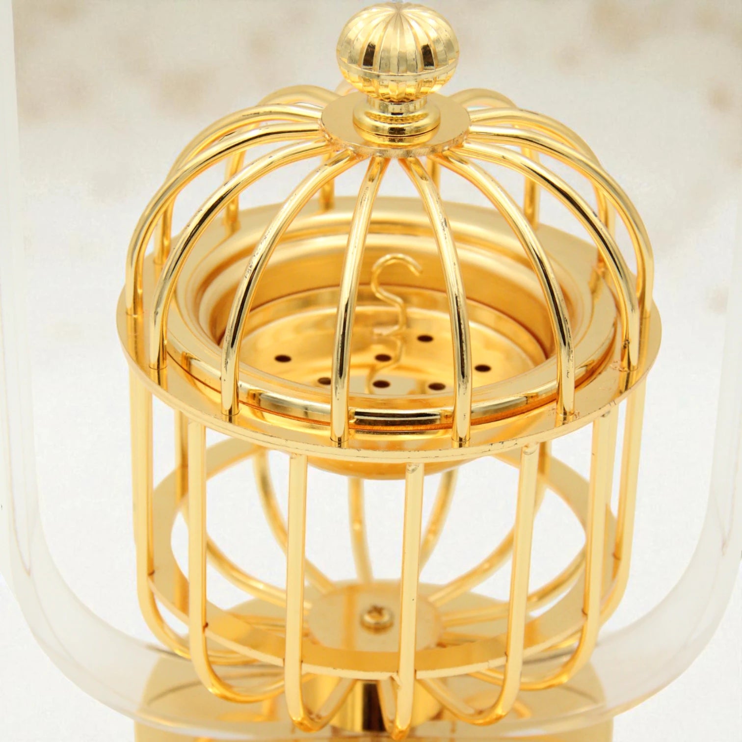 Al Fursan Luxury Gold Birdcage Bakhoor Burner with Acrylic Dome – Modern Arabic Oud & Incense Holder - Damoo