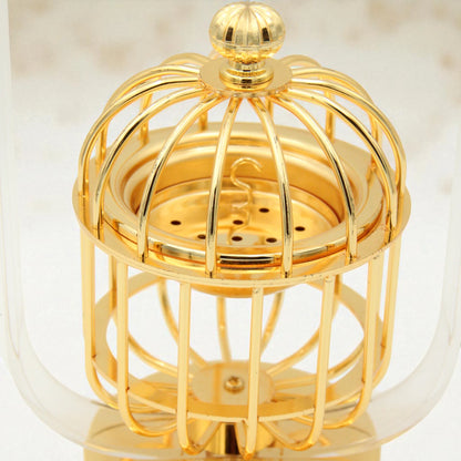 Al Fursan Luxury Gold Birdcage Bakhoor Burner with Acrylic Dome – Modern Arabic Oud & Incense Holder - Damoo