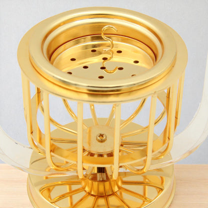 Al Fursan Luxury Gold Birdcage Bakhoor Burner with Acrylic Dome – Modern Arabic Oud & Incense Holder - Damoo