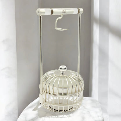 Al Fursan Silver Date Bowl with Arabic Calligraphy Handle – Unique Iron Bowl from the Modern Line Collection for Serving Dates, Nuts, or Sweets | Elegant Middle Eastern Decor & Gift Piece - Damoo