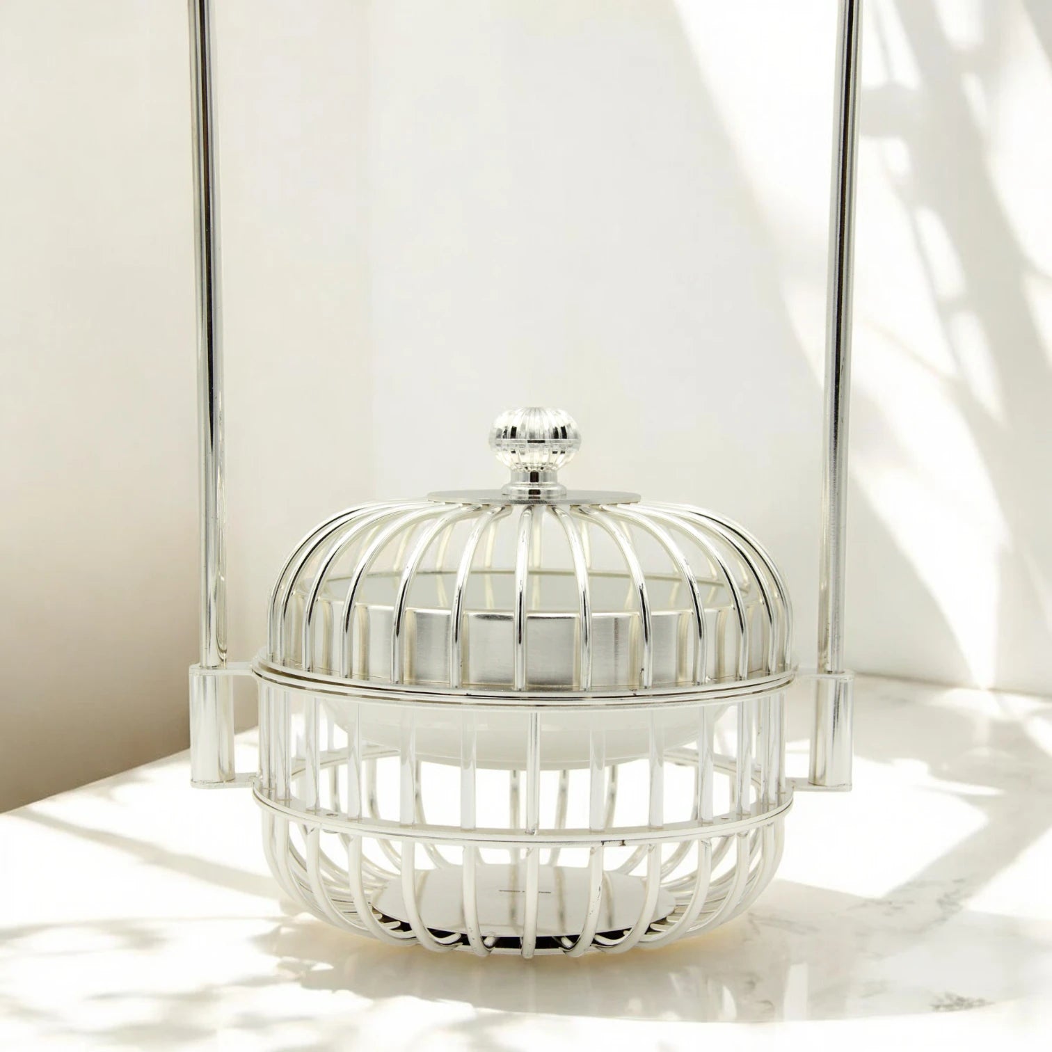 Al Fursan Silver Date Bowl with Arabic Calligraphy Handle – Unique Iron Bowl from the Modern Line Collection for Serving Dates, Nuts, or Sweets | Elegant Middle Eastern Decor & Gift Piece - Damoo