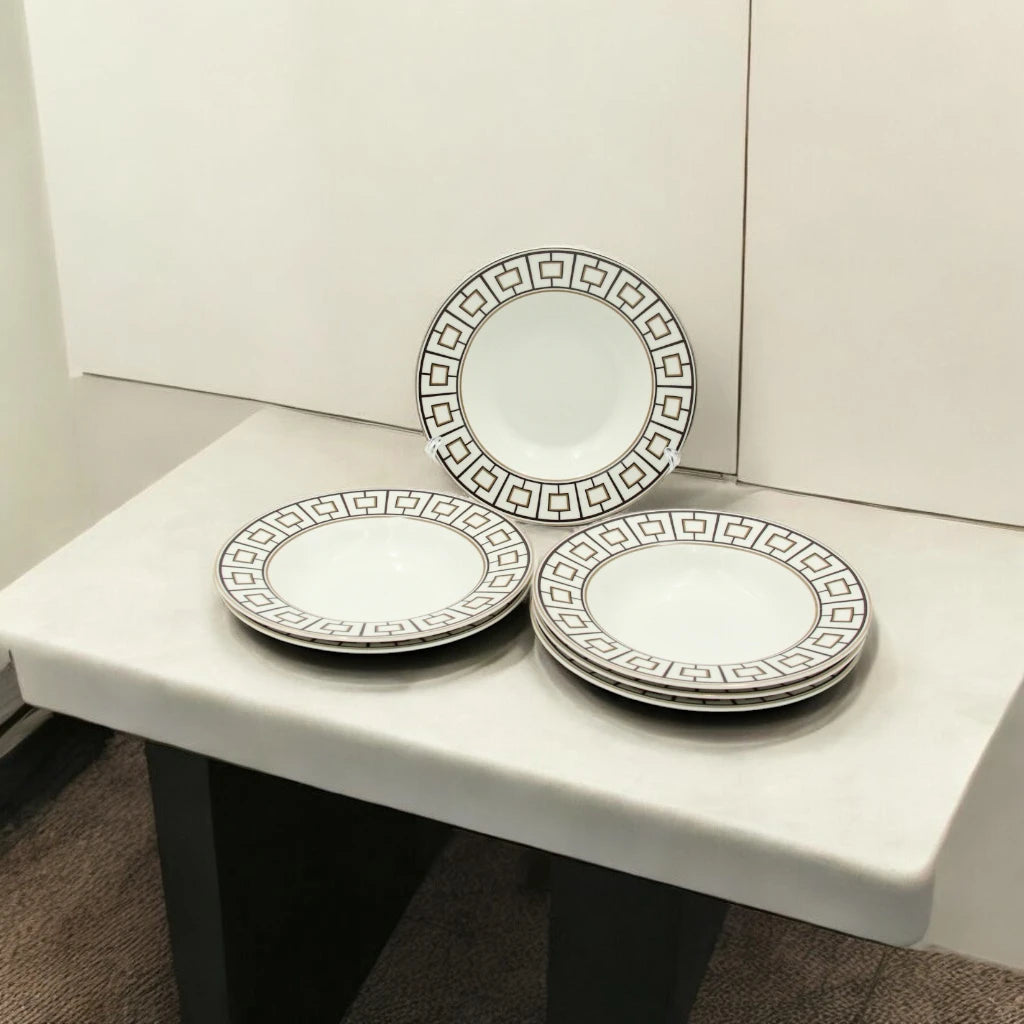 Al Habbai 28-Piece Elegant Dinner Set – Includes Plates, Bowls & Serving Platters – Premium Tableware for 6 People - Damoo