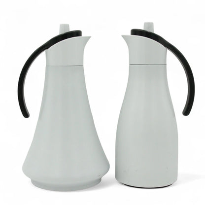 Al Maha Vacuum Flask 2-Piece Double-Wall Stainless Steel Set (1L & 0.7L) – Elegant Thermal Bottles with Stylish Handle for Hot & Cold Beverages - Refal Collection - Damoo