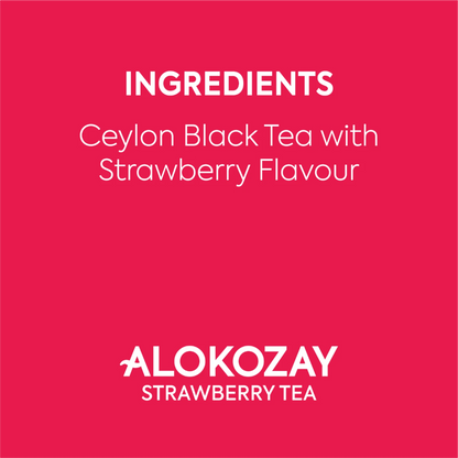 Alokozay Strawberry Black Tea – 25 Foil-Wrapped Tea Bags | Premium Ceylon Tea with Sweet Strawberry Flavor | Fruity & Aromatic Herbal Blend - Damoo