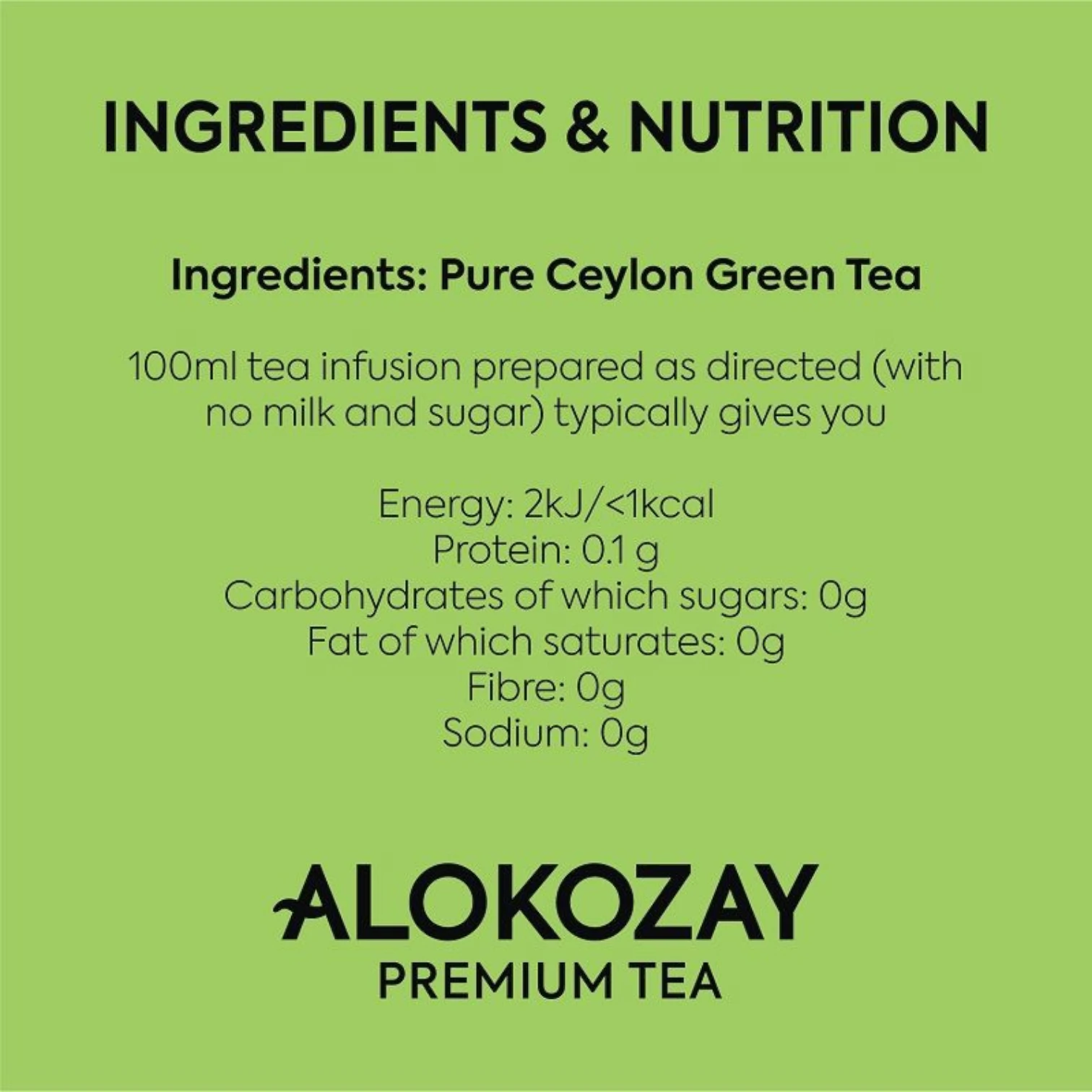 Alokozay Premium Green Tea – 100 Individually Enveloped Tea Bags | 100% Pure Ceylon | Rich Aroma, Fresh Taste & Antioxidants | Healthy Herbal Beverage | Sealed for Freshness - Damoo