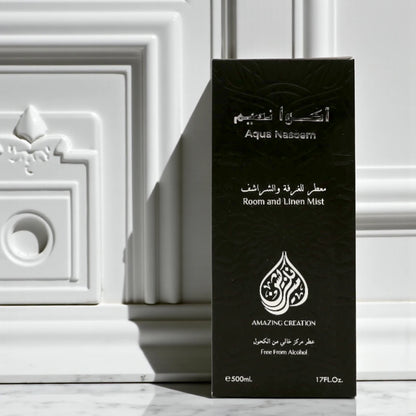 Amazing Creation Aqua Naseem Room & Linen Mist – Alcohol-Free Tropical Freshener Spray - 500 ML - Damoo