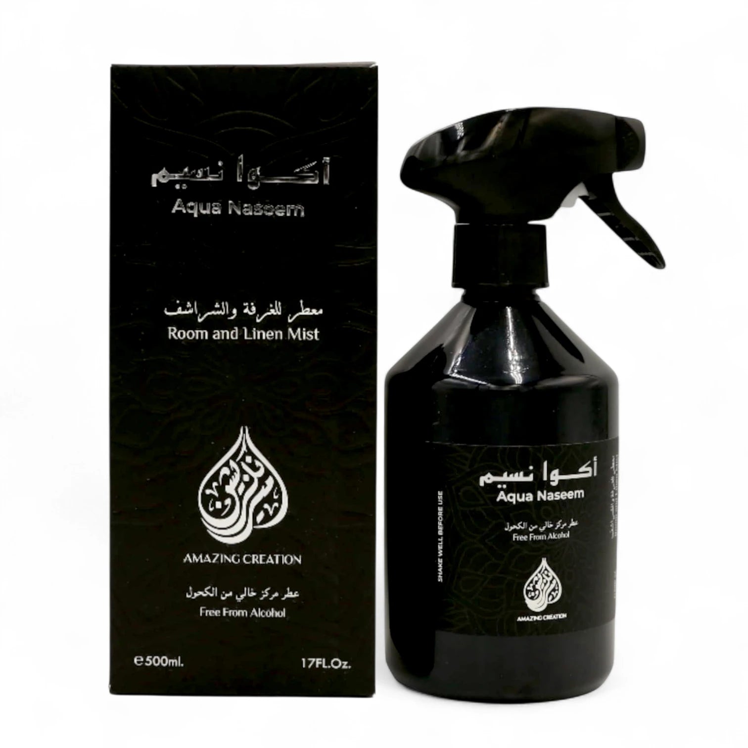 Amazing Creation Aqua Naseem Room & Linen Mist – Alcohol-Free Tropical Freshener Spray - 500 ML - Damoo