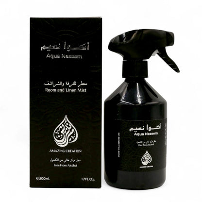 Amazing Creation Aqua Naseem Room & Linen Mist – Alcohol-Free Tropical Freshener Spray - 500 ML - Damoo