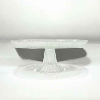 AML Glass Pedestal Cake Stand – Elegant Rectangular Dessert Plate for Fruits, Pastries & Display |  Home Collection - P155911B - Damoo