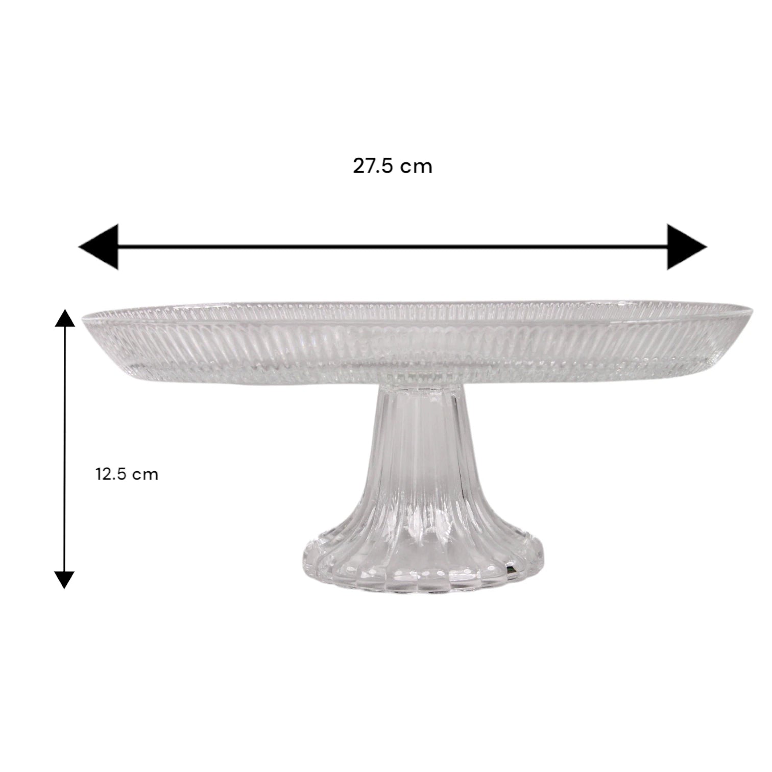 AML Glass Pedestal Cake Stand – Elegant Rectangular Dessert Plate for Fruits, Pastries & Display |  Home Collection - P155911B - Damoo