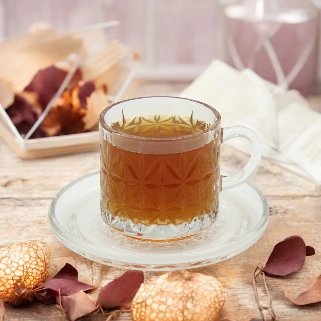 AML Home Collection 12-Piece Tea&Coffee Glass Cup and Saucer Set – Elegant Design for Tea, Espresso, and Everyday Sophistication - Damoo